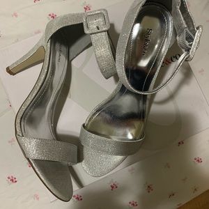 Silver strap heels